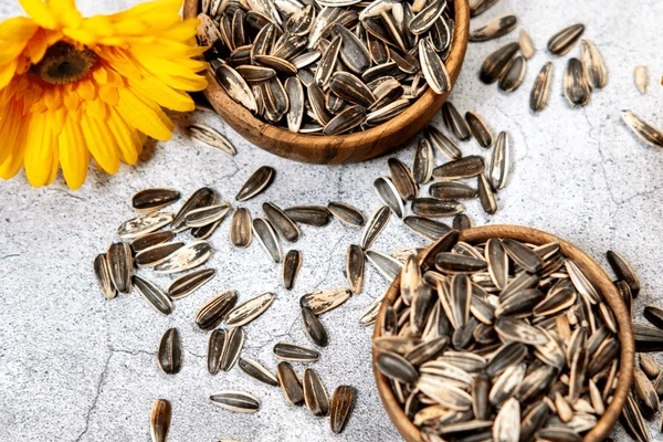 "Raw sunflower seeds close-up for nutrition and health"